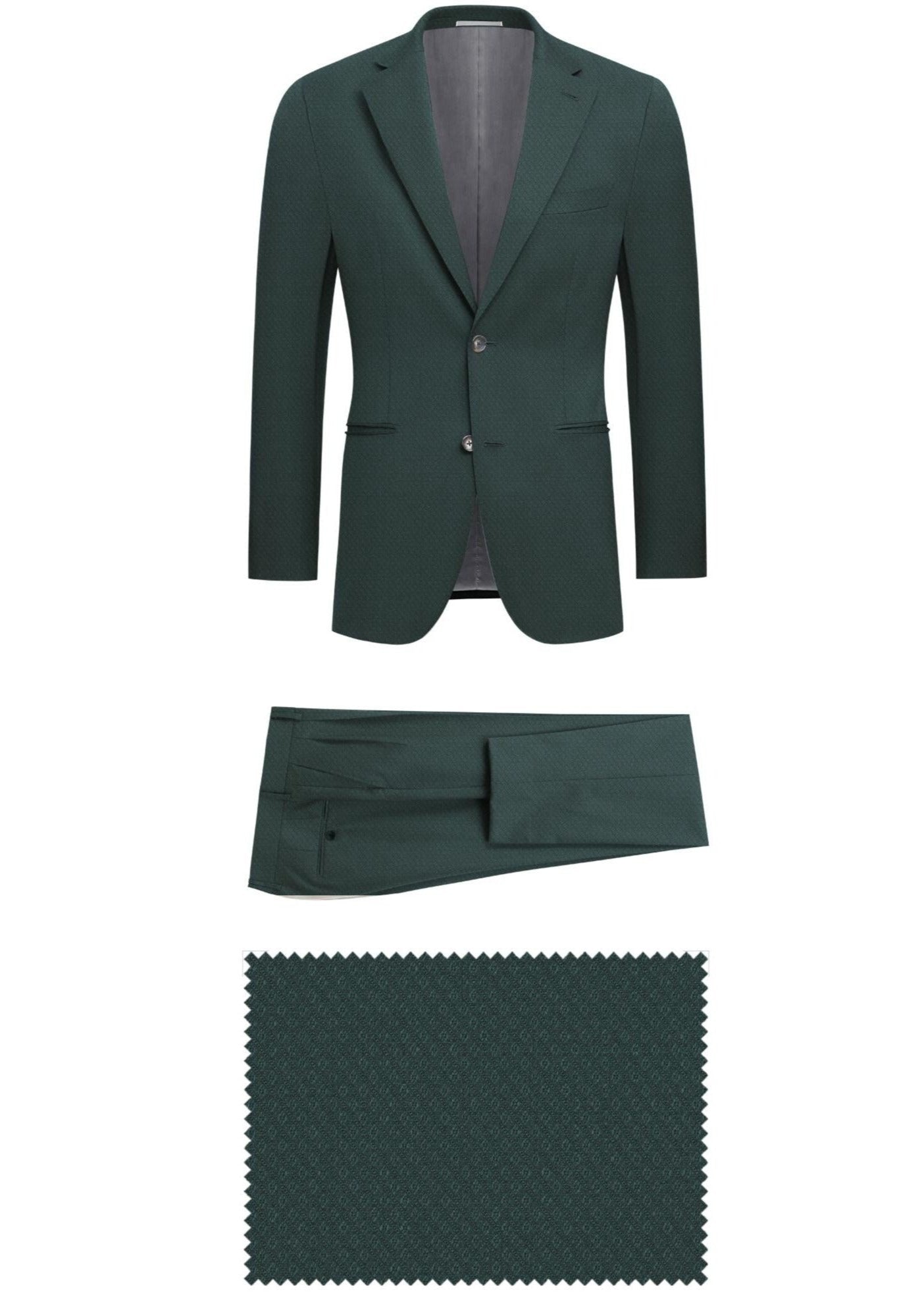 Green striped slim fit suit