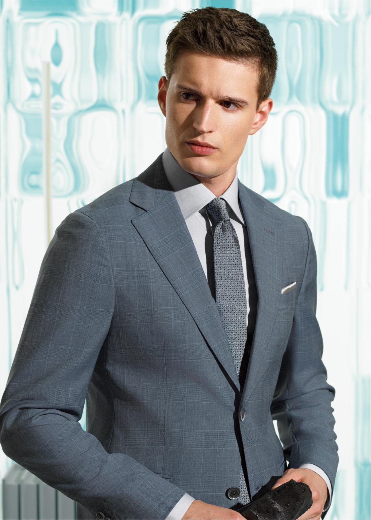 Business square plaid suit